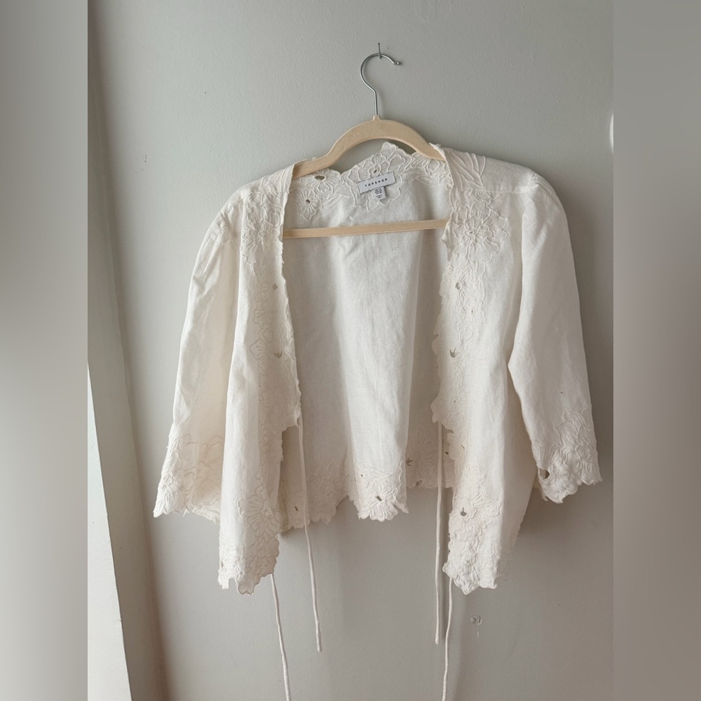 Embroidered white top